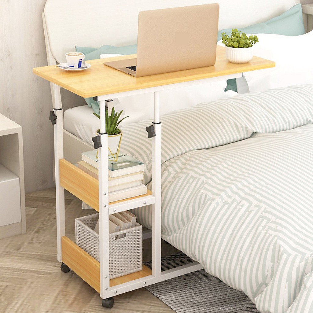 𝐁𝐚̀𝐧 học thông minh ngồi làm việc với ghế, sofa, ngồi giường Lazy Desk có bánh xe di chuyển, nâng hạ chiều cao dễ dàng