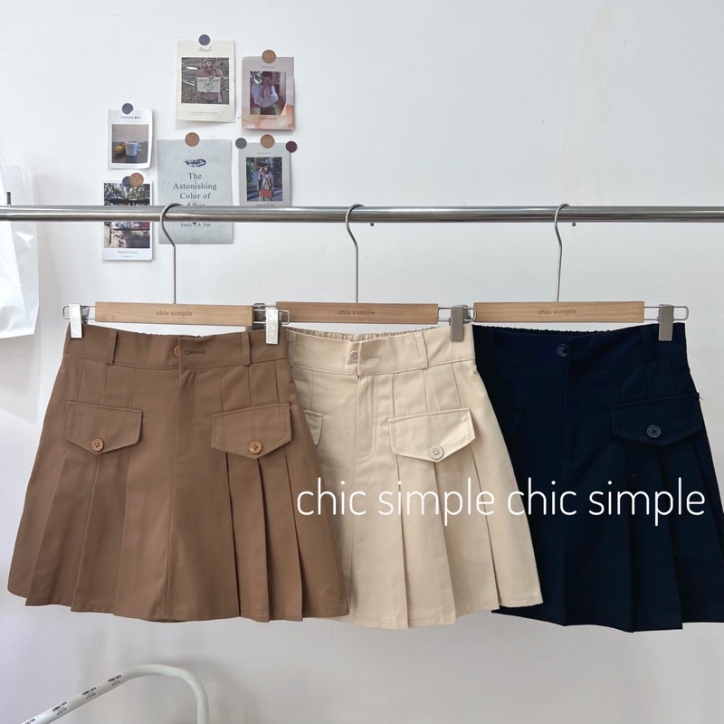 Chân váy kaki nữ kiểu túi trước dày dặn lên form xinh