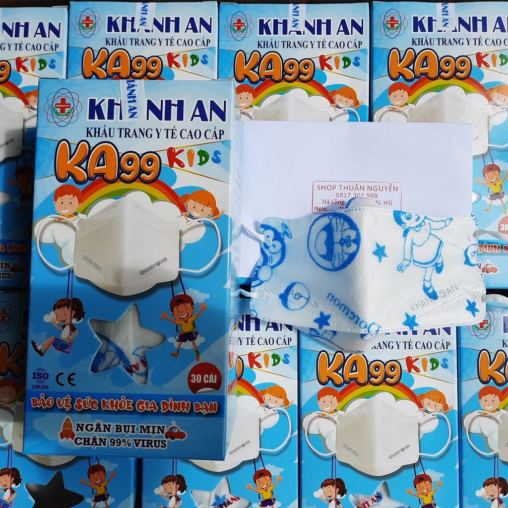 Khẩu trang y tế 4D trẻ em Khánh An KA99 KIDS 4 lớp ngăn 99% vi khuẩn thiết kế nhượng quyền HÀN QUỐC cho bé dễ thở