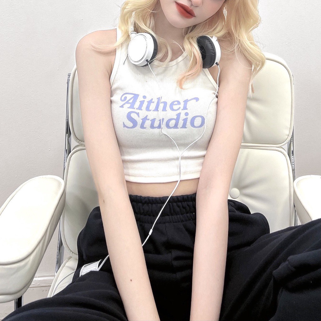 Áo croptop ba lỗ AITHER thun gân co giãn body dáng ôm cá tính ZoZo