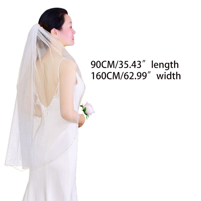 Mạng Che Mặt 1 Tầng Kèm Lược Cài Tóc Dài Hóa Trang Tiệc Cưới YOUYO