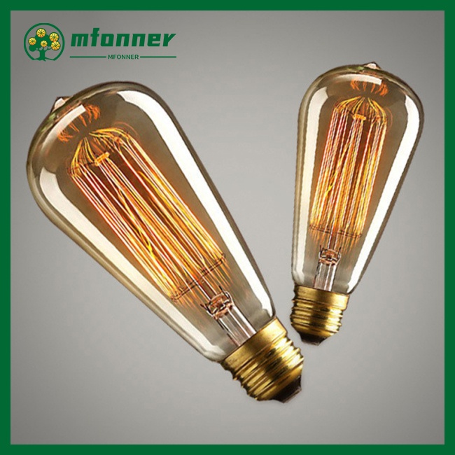 Bóng Đèn Dây Tóc Edison 40w 60w E27 220-240v Ánh Sáng Vàng Cổ Điển Trang Trí Quán Cà Phê