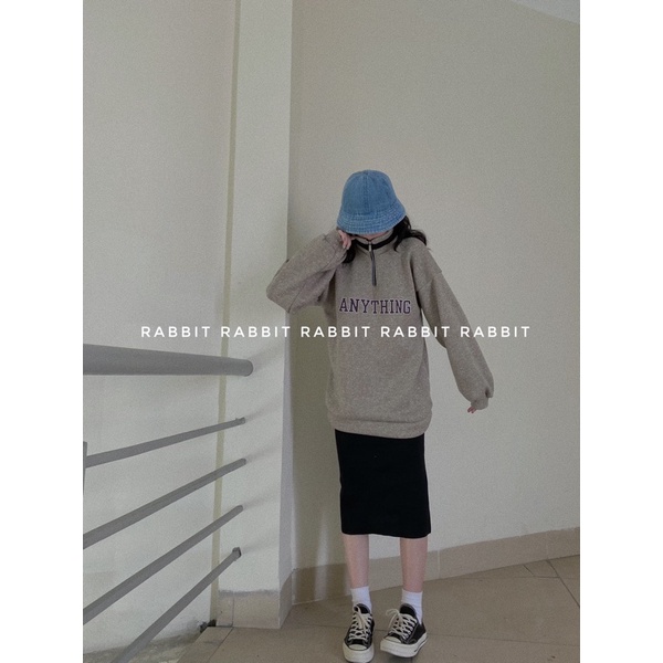 [ Ảnh chụp thật ] Set áo nỉ và 1 chân váy chất dày dặn chữ ANYTHING | BigBuy360 - bigbuy360.vn