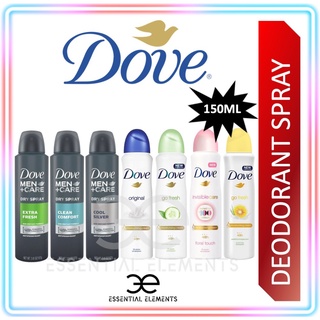 Image of Dove Women / Men Care Deodorant Spray 150ml Original/Invisible