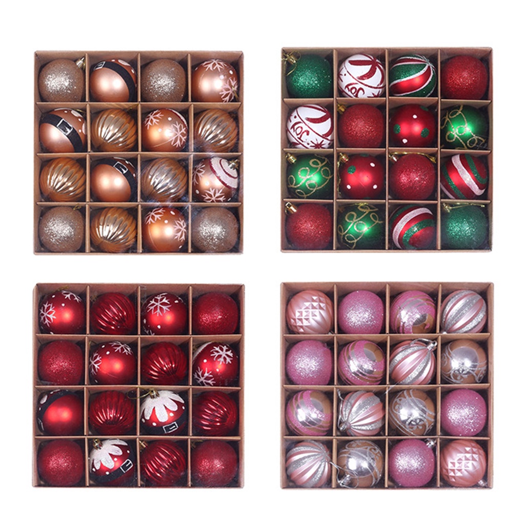 Set 16 Trái Châu Trang Trí Cây Thông Noel