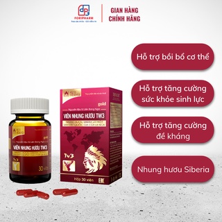 Viên nhung hươu TW3- Hộp 30 viên - Bổ huyết, bồi bổ cơ thể, tăng cường sức khỏe- Dược phẩm Trung Ương 3