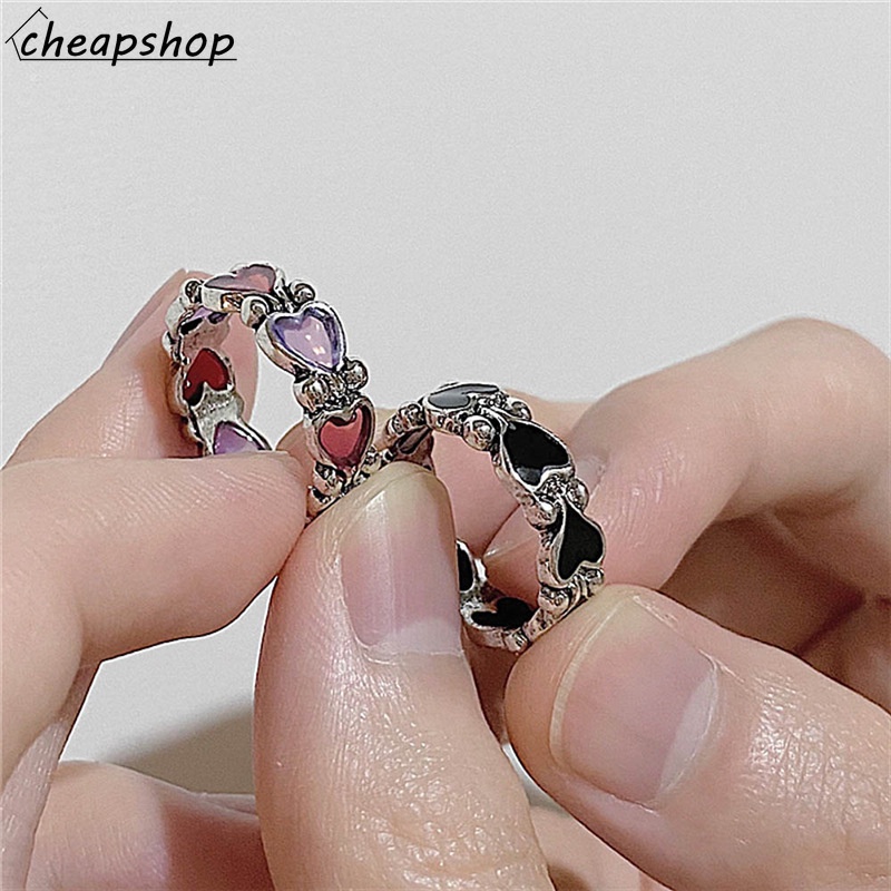 iF YOU Nhẫn   mạ bạc kiểu trái tim phong cách cổ điển thời trang cho nữ