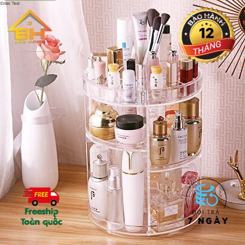 KỆ ĐỰNG MỸ PHẨM TRỤ XOAY 360 ĐỘ TIỆN DỤNG Siêu rẻ, siêu đẹp