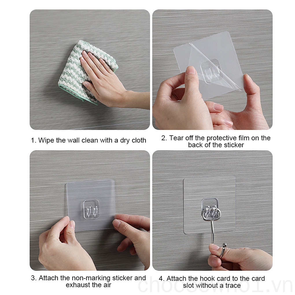 Móc dán tường tự dính có thể điều chỉnh cho nhà bếp nhà tắm