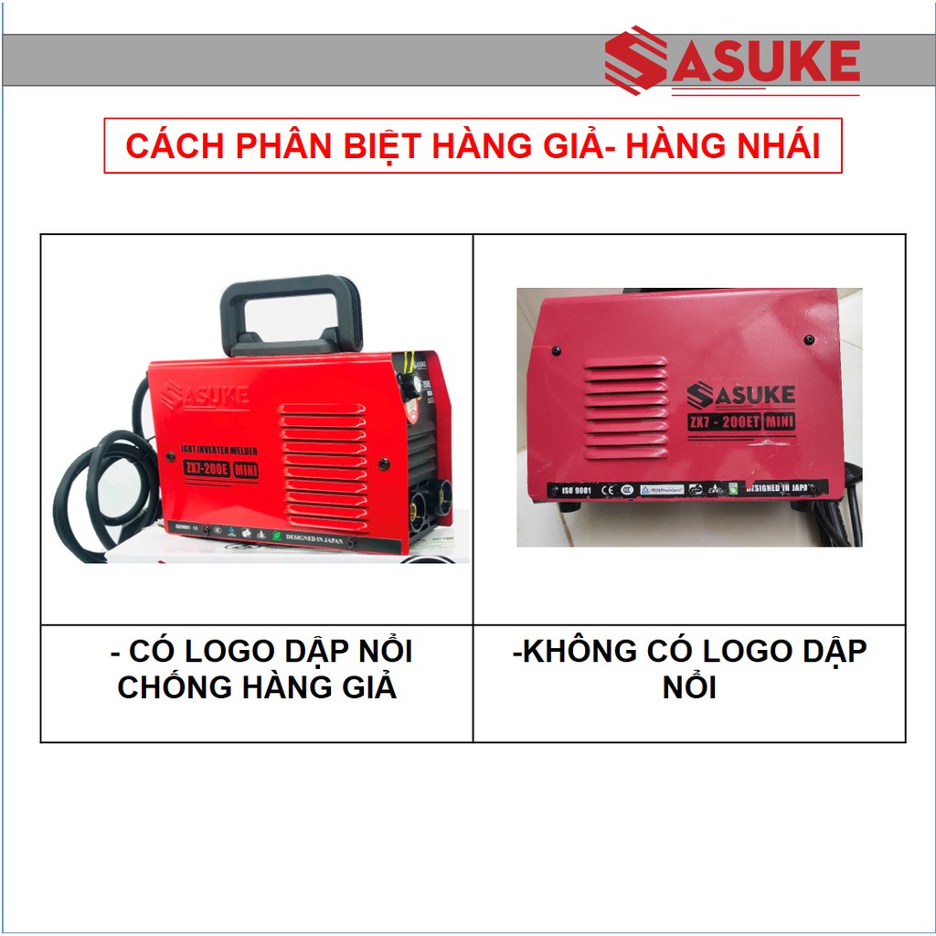 Máy hàn | Máy hàn Sasuke ZX7 200E | Tặng full bộ phụ kiện | Thương hiệu Nhật Bản