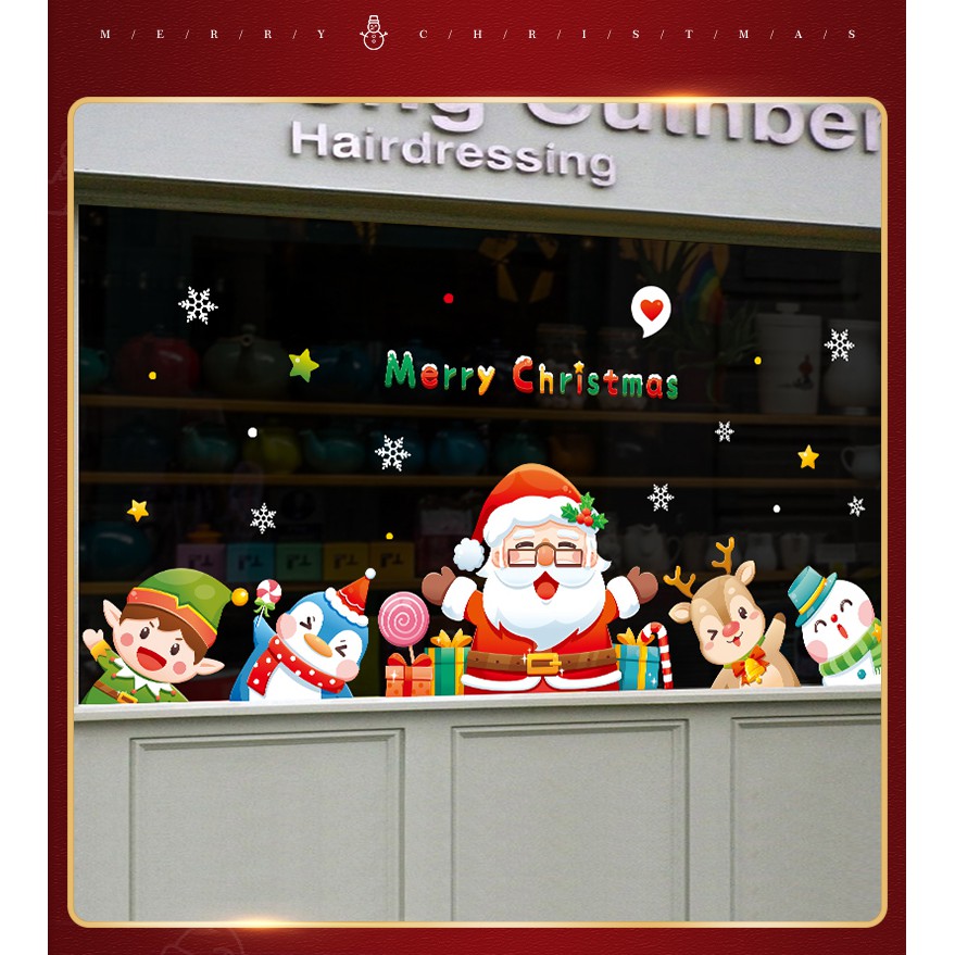 decal noel dán kính 2 mặt