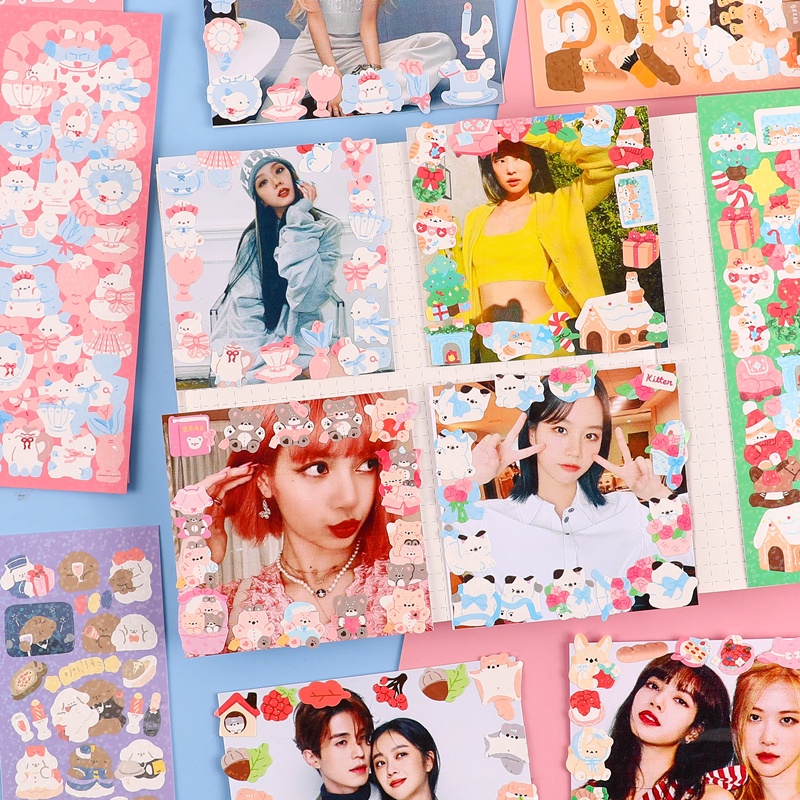 Flowertree 1 Sticker Hình Thú Cưng Trang Trí Scrapbook