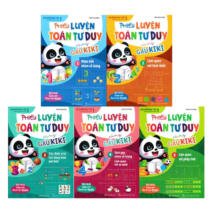 Sách - Combo Phiếu Luyện Toán Tư Duy Cùng Gấu KiKi (Bộ 5 Cuốn)