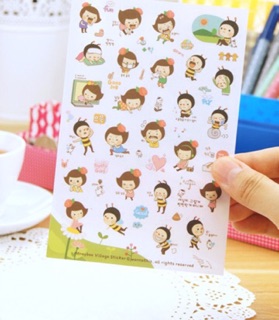Bộ set 6 tấm sticker HONEY BEE cute