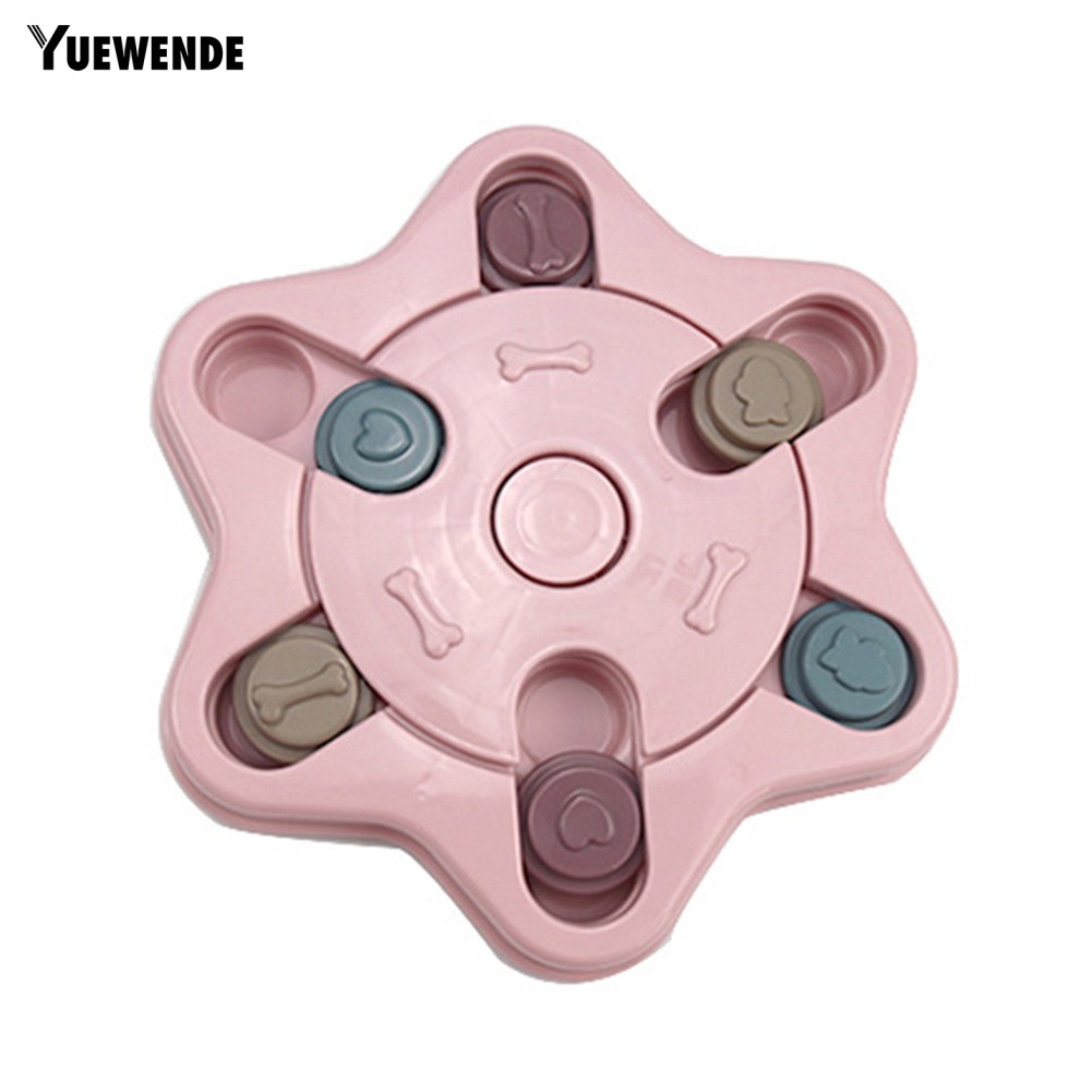 YUE ✻ Pet Dog Puppy Hexagon Paw Round Feeder Feeding Training Interactive Puzzle Toy