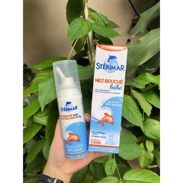 Xịt muối biển Sterimar pháp 100ml kháng viêm (xịt cá heo màu CAM)