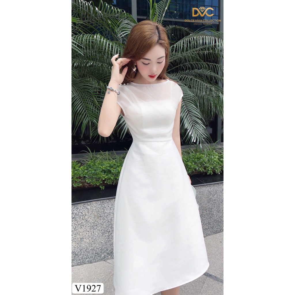 Váy trắng xòe vai đính ngọc V1927  - DOLCE VIVA COLLECTION | BigBuy360 - bigbuy360.vn