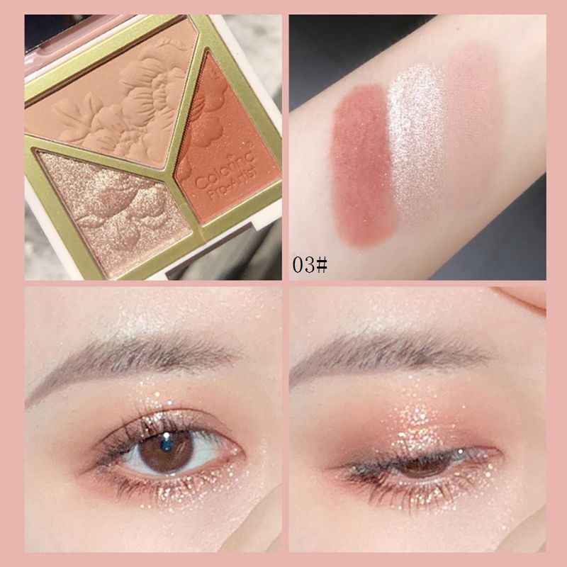 [Hàng mới về] Bảng phấn mắt 3 màu lâu trôi không thấm nước dùng để trang điểm