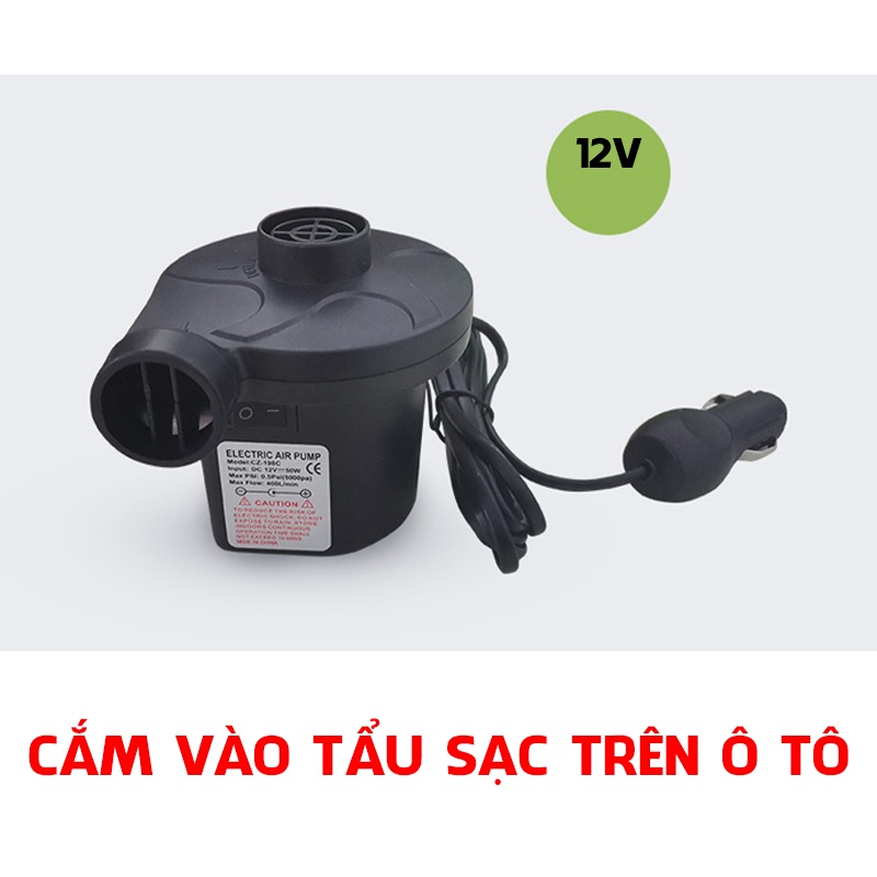 Bơm Điện Phao Bơi Hai Chiều Hút Thổi Bơm Đệm Hơi Ô Tô Tiện Lợi Nhanh Chóng 12V - 220V