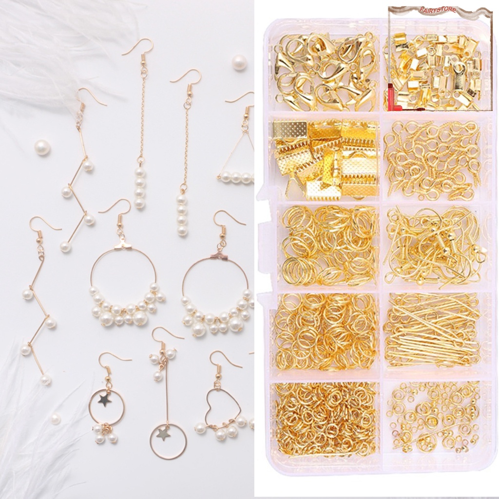 Set 710 Phụ Kiện Làm Đồ Trang Sức Thủ Công Bằng Kim Loại Có Móc