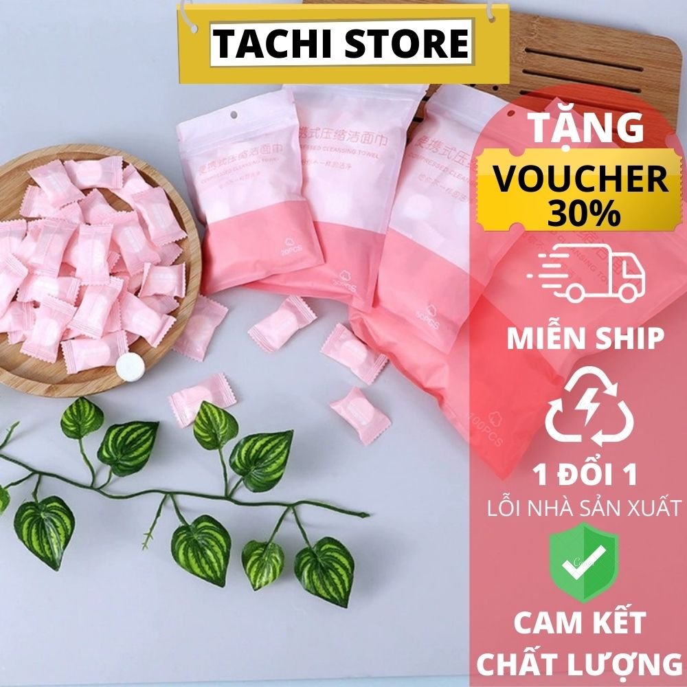 Khăn giấy nén du lịch cotton cao cấp hình viên kẹo dùng một lần vô cùng tiện lợi