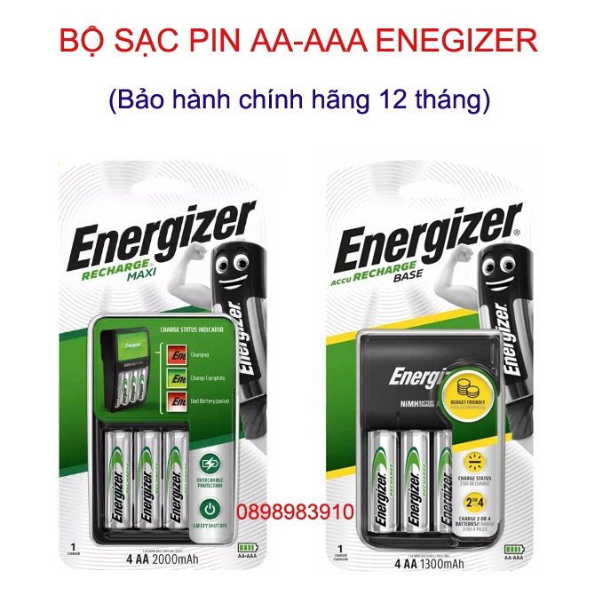 Bộ sạc pin AA - AAA ENERGIZER chính hãng kèm 04 pin sạc