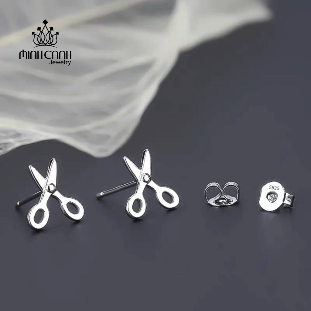 Hoa Tai Bạc Hình Kéo Nhỏ Xinh Xắn - Minh Canh Jewelry