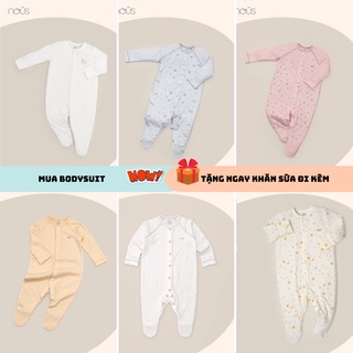 Bộ quần áo Nous Newborn dài tay liền tất chất liệu petit chính hãng Nous