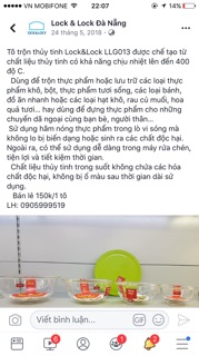 🍀🍀🍀TÔ THUỶ TINH CAO CẤP LOCK&LOCK 500ml 🍀🍀🍀