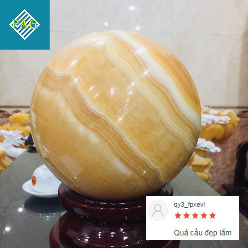 Quả Cầu Phong Thủy Đá Hoàng Long Chất Siêu Đẹp - Thu Hút Lộc Tài