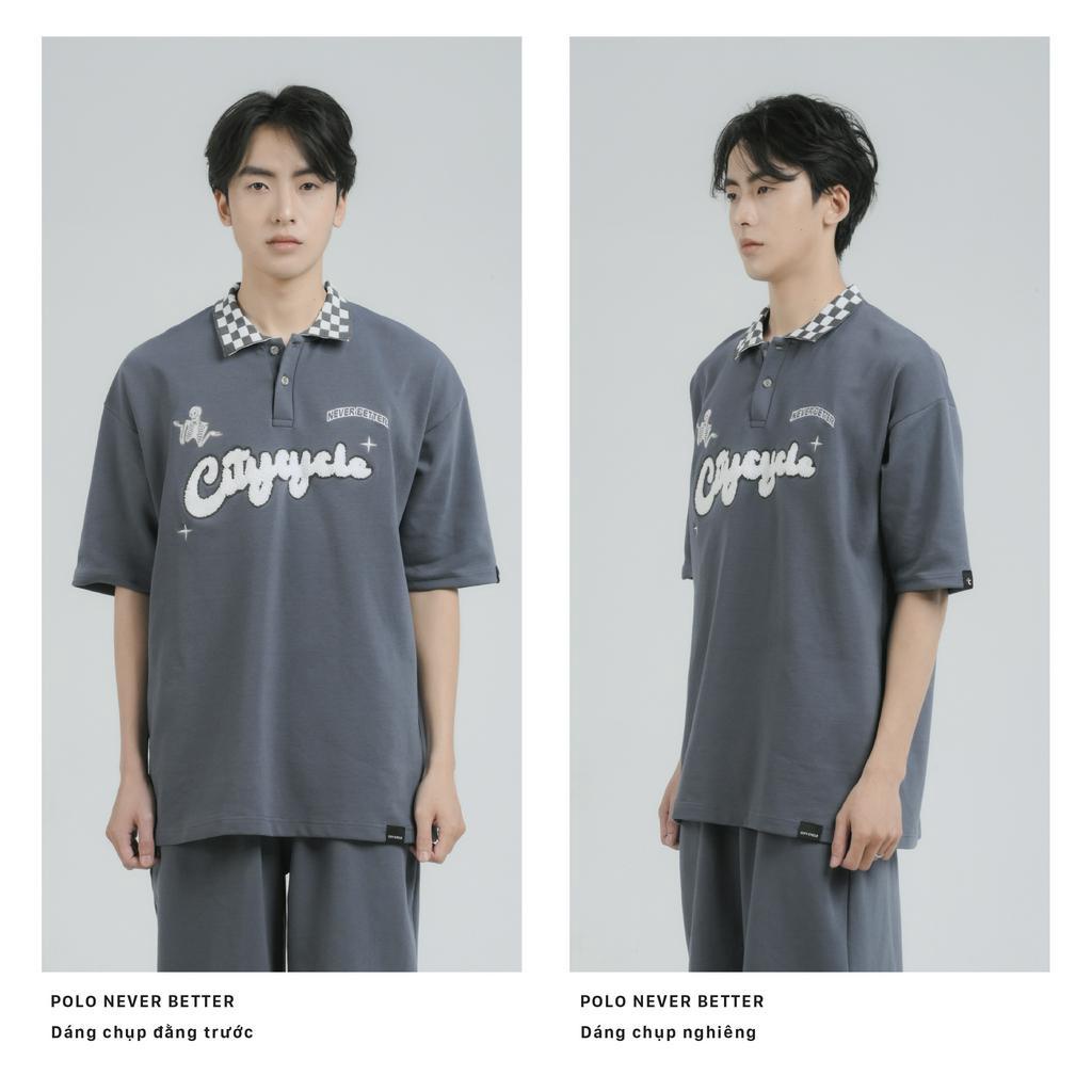Đồ Bộ Local Brand Polo Never Better City Cycle chất cotton form rộng nam nữ oversize unisex