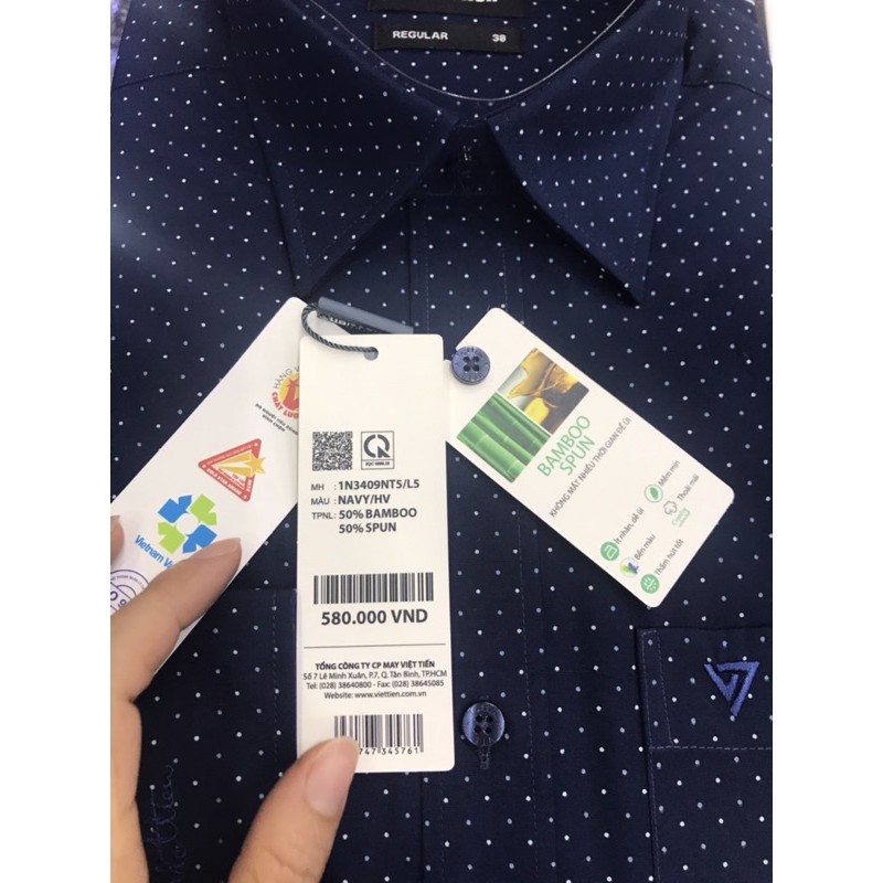 [Free Ship ] Somi việt tiến dài tay vải tre chống nhăn .