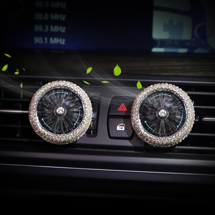 Nước hoa kẹp cửa gió ô tô hình cánh quạt đính đá cao cấp DCOT080 | BigBuy360 - bigbuy360.vn