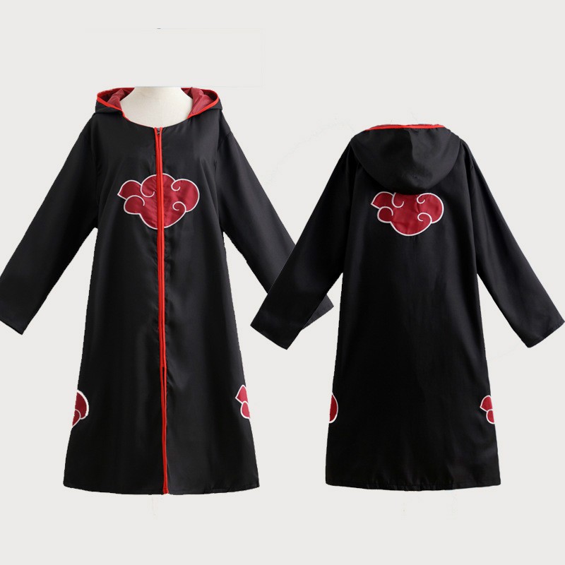 ♪ Naruto Cloak Robe Cape Akatsuki Cosplay phục vụ Halloween người lớn ăn mặc lên