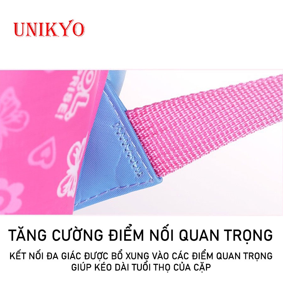 Balo cặp đi học trẻ em công chúa Elsa kèm túi học thêm và hộp bút bộ 3 ba lô học sinh tiểu học cho bé gái Unikyo UN39