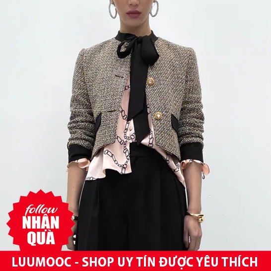 Áo Zara dạ nơ đen quý cô xinh đẹp AT67NTG73N10