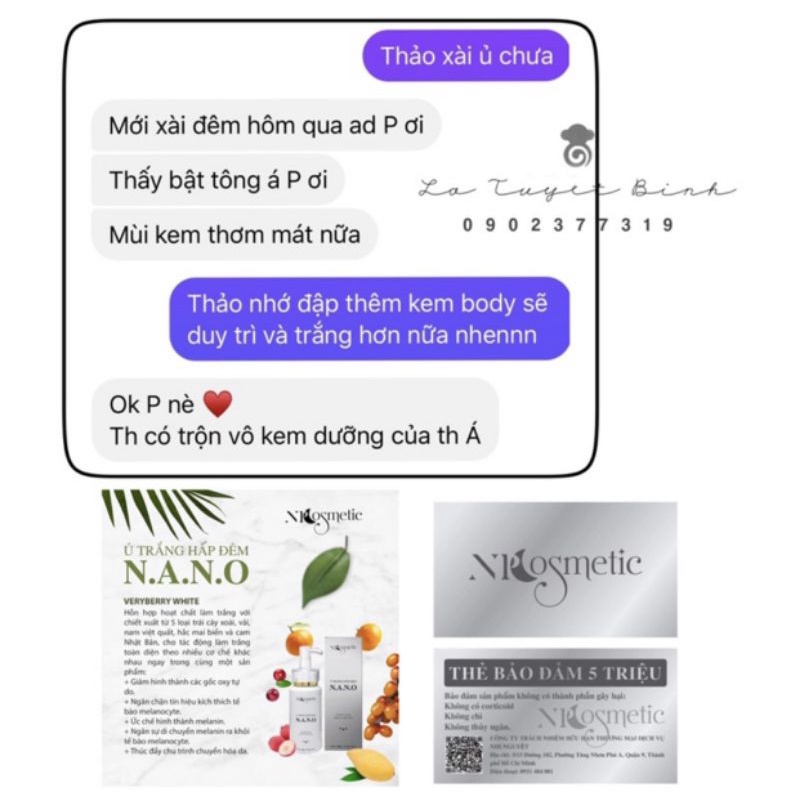 Ủ TRẮNG HẤP ĐÊM NANO| Nâng tone da, cấp ẩm