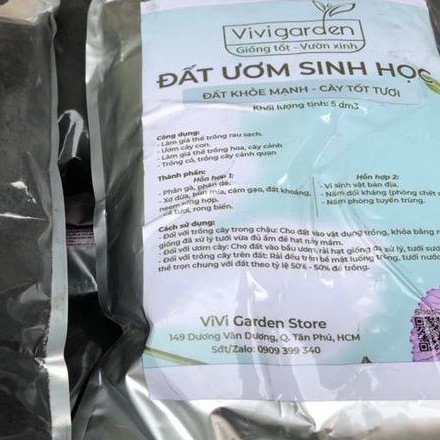 Túi 1kg ĐẤT ƯƠM SINH HỌC chuyên dụng dùng ươm giống, giâm cành, chiết cành hiệu quả