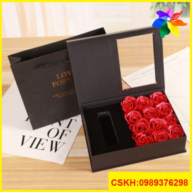 Hộp đựng son kèm hoa sáp cao cấp - Rose Lipstick Gift Box