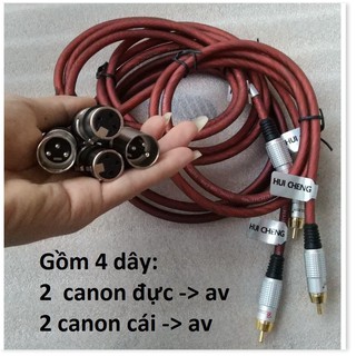 Bộ 2 dây canon đục + 2 dây canon cái ra av loại tốt