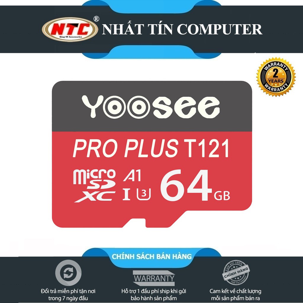 Thẻ nhớ microSDXC Yoosee Pro Plus 64GB A1 U3 4K R95MB/s W45MB/s (Đỏ)