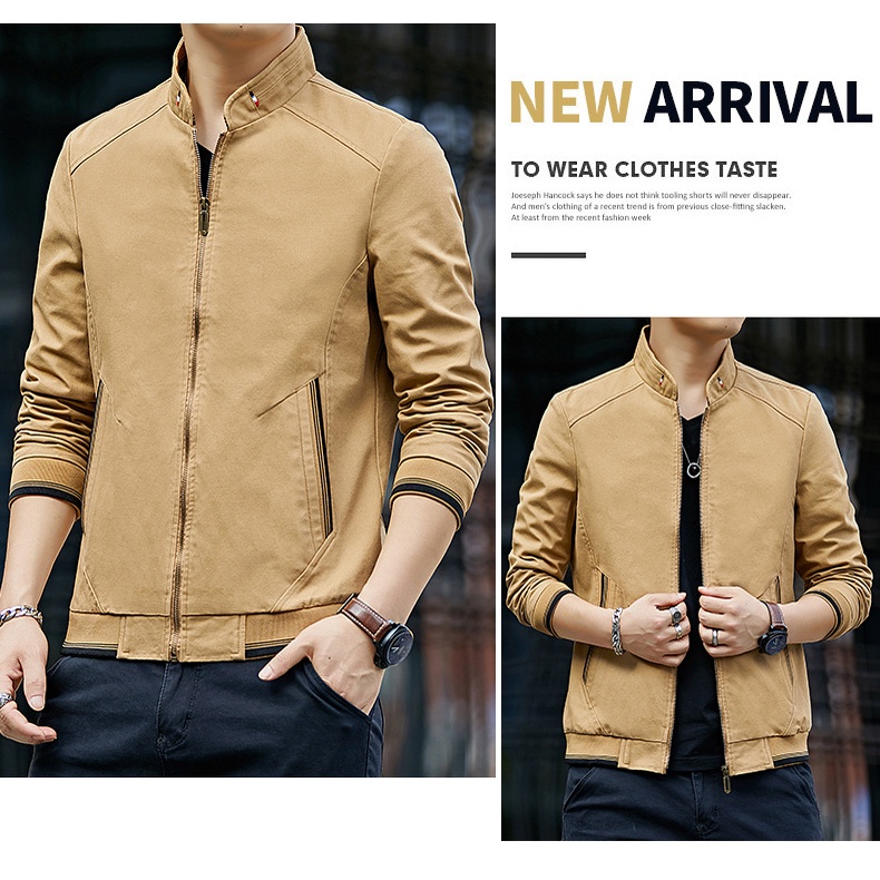 Áo Khoác KaKi Nam-Vải Kaki dày mịn,có túi trong,túi ngoài kéo khóa-Form chuẩn-KKBB