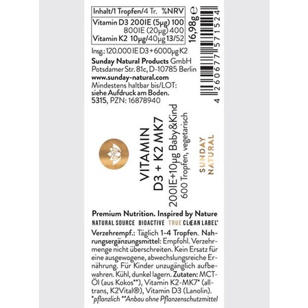 Vitamin D3K2 MK7 Giúp Hấp Thụ Canxi Phát triển Chiều Cao Tối Ưu Cho Trẻ Từ Sơ Sinh
