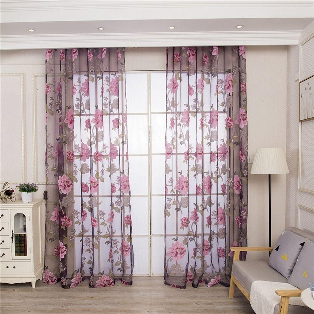 Rèm Cửa Sổ Thêu Hoa 100 * 200cm