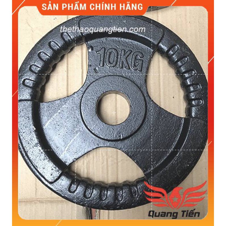 Bánh tạ gang 10 kg phi 50 bền đẹp đủ cân sơn đen