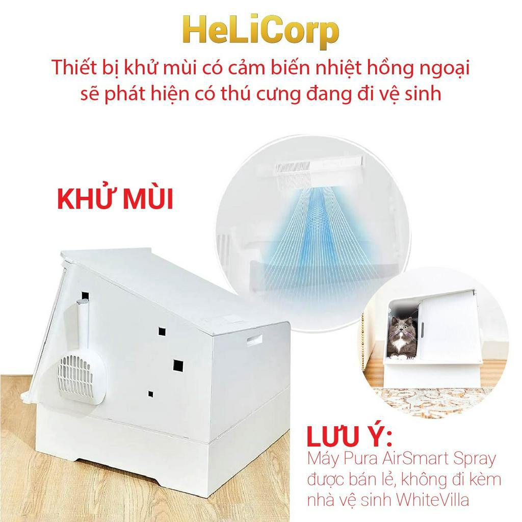 Nhà Vệ Sinh Cho Mèo Cao Cấp White Villa PETKIT Kín Đáo, Chống Văng Cát, Khử Mùi Hiệu Quả - HeLiCorp