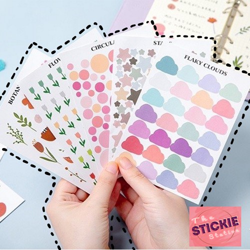 Sticker Họa Tiết Trái Tim, Ngôi Sao, Đám Mây, Trái Cây - Hình Dán Dễ Thương