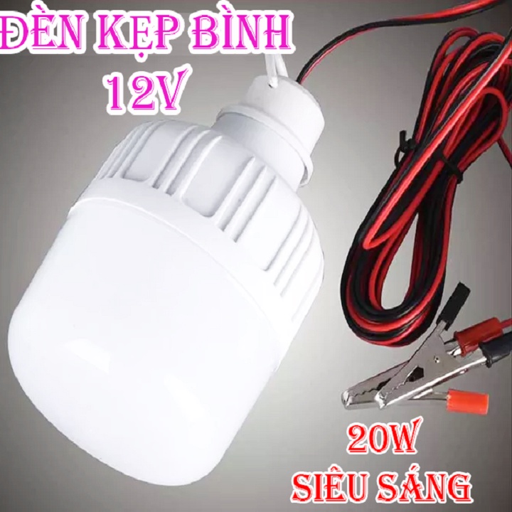 Bóng Đèn Kẹp Bình Ắc Quy, Đèn Kẹp Bình 12V 20W loại tốt kẹp lớn
