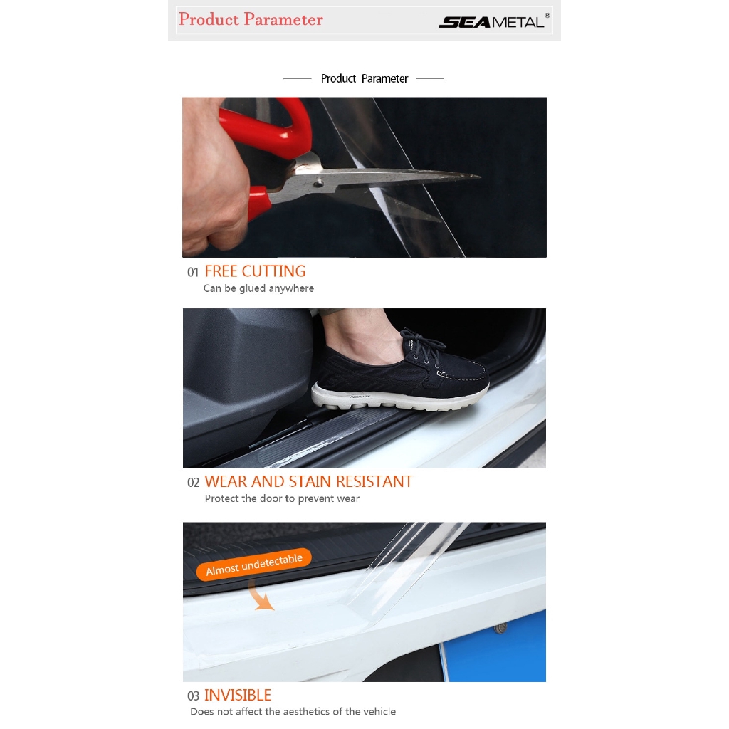 Cuộn Phim Vinyl Dài 3M Dán Bảo Vệ Cạnh Cửa Xe Hơi