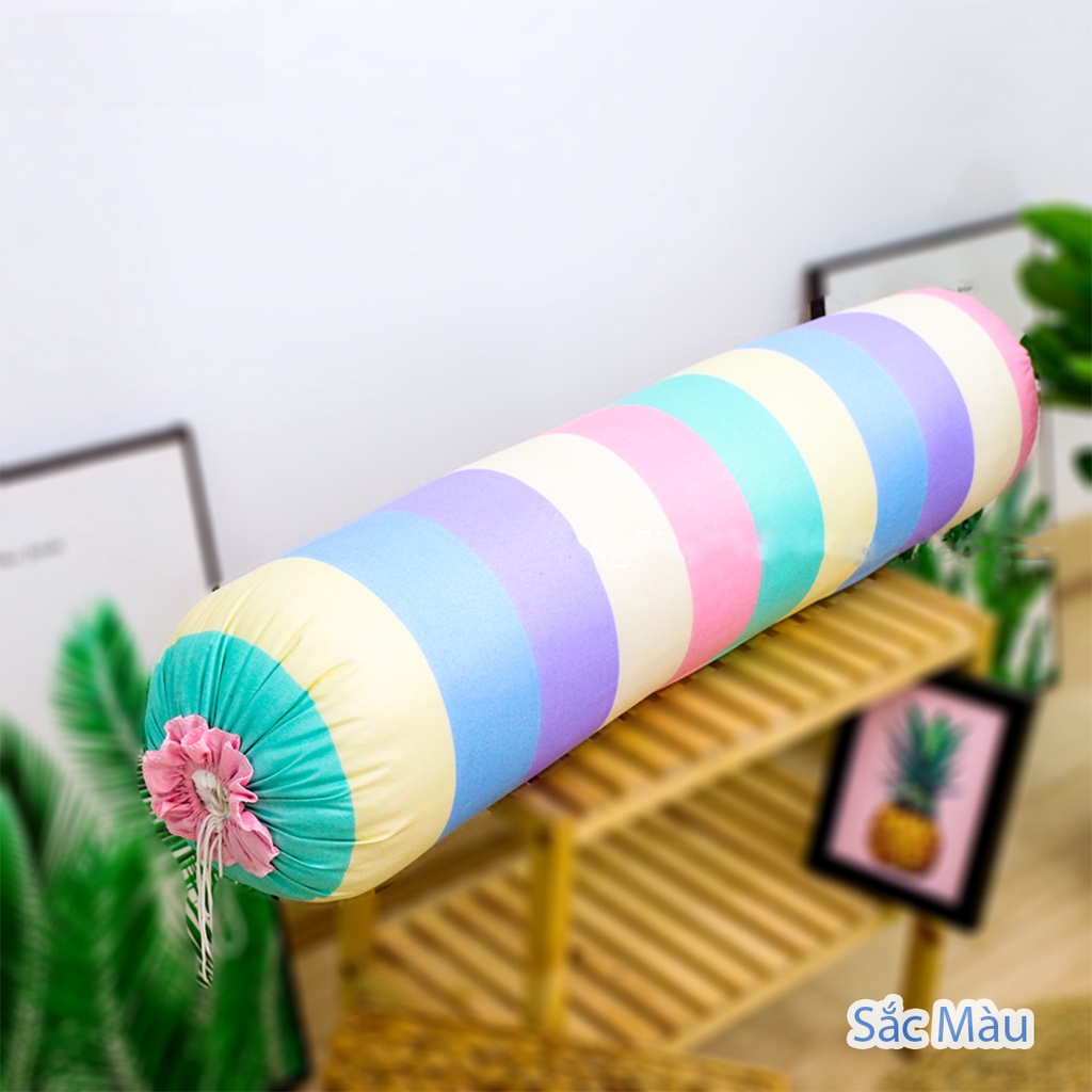 [SIÊU ĐẸP] Gối ôm vỏ Cotton Poly Cao Cấp (Chát chọn mẫu nhé - Đường kính 20cm Dài 1m )